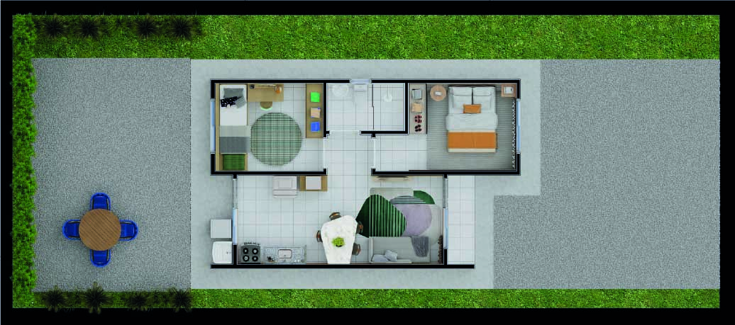 Planta casa - Modelo 44 m²
