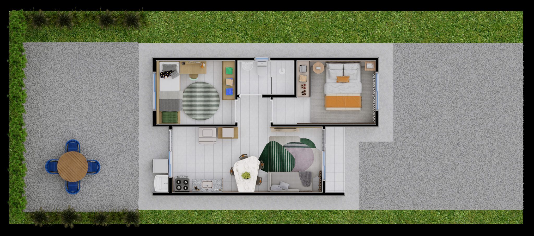 Planta Casa - Modelo 44,m²