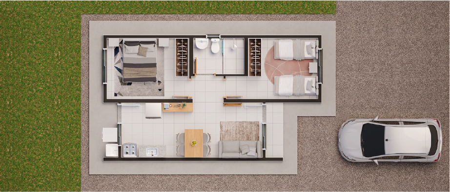 Planta Plus - Modelo 47,47m²