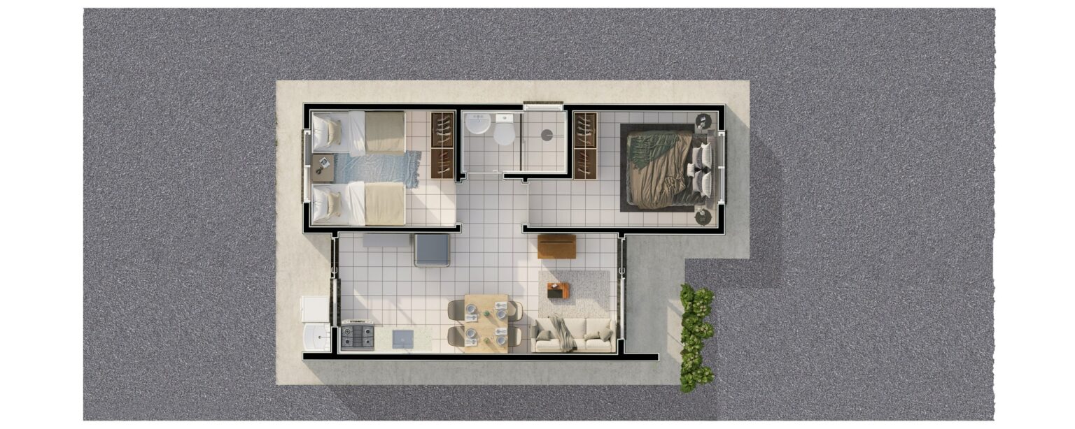 Planta Casa - Modelo 44,08m²