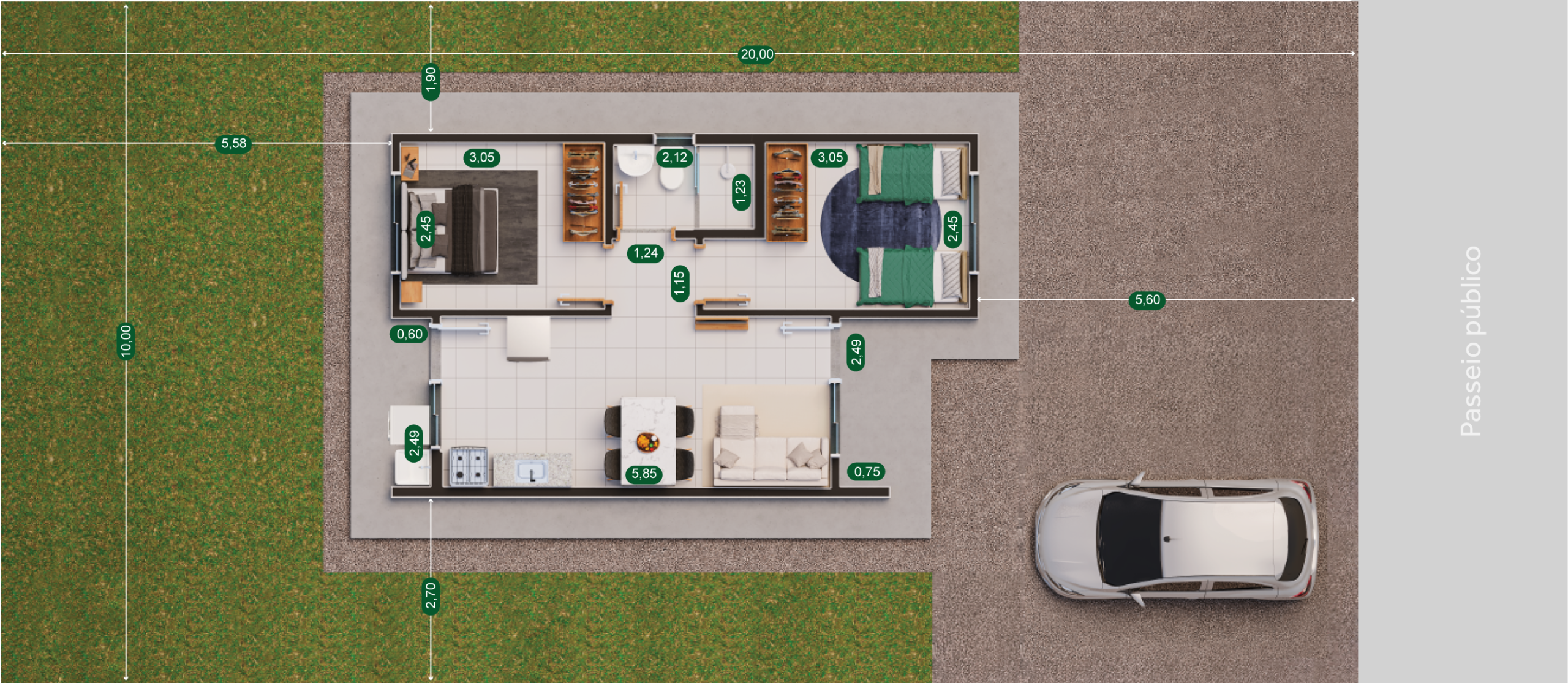 Planta 44,08m²